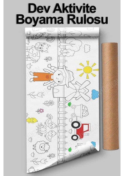 Çiftlik Temalı Aktivite Boyama Kağıdı 2.5 Metre Rulo - Bebek ve Çocuk Için Eğitici Aktivite Kağıdı fiyatları