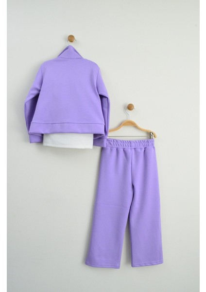 Lila Kız Çocuk Üçlü Eşofman Takımı (3-10 Yaş) fiyatları