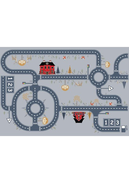 Deri Taban Dijital Baskı Halı Çocuk Odası Halısı KD-153 120 x 180 cm fiyatları