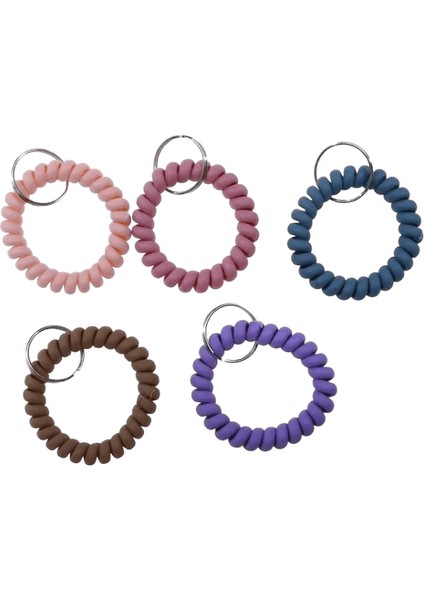 5/30 Adet Bilek Bobini Anahtarlık Plastik Yaylı Spiral Bobin Bilezikler Anahtarlık Bilek Bandı Anahtarlık Streç Bileklik Anahtarlık Renk: Açık Renk / Boyut: 5 Adet (Yurt Dışından)