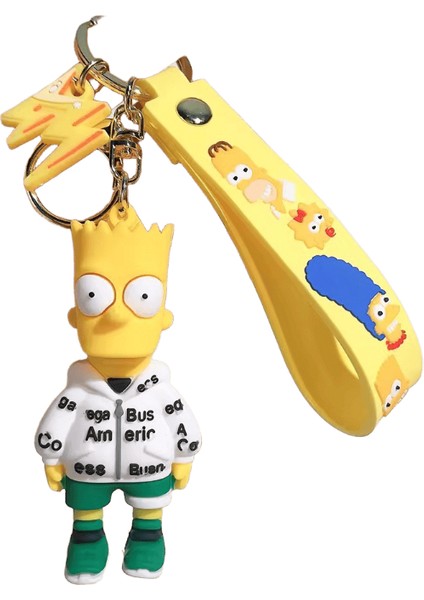 Simpsons Anahtarlık Karikatür Anime Figür Anahtarlık Telefon Asılı Kolye Kawaii Tutucu Araba Anahtarlık Doğum Günü Noel Hediyesi Renk:3 (Yurt Dışından)