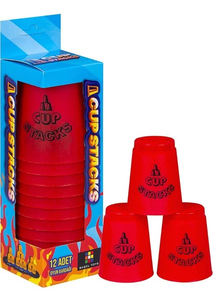 Speed Cup Stacks Kırmızı - Lisanslı Bardak Denge Oyunu - Bardak Oyunu - Hızlı Bardaklar