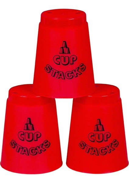 Speed Cup Stacks Kırmızı - Lisanslı Bardak Denge Oyunu - Bardak Oyunu - Hızlı Bardaklar