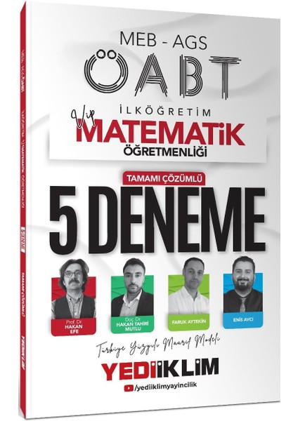 Yediiklim 2025 Meb Ags Öabt Vip Ilköğretim Matematik Öğretmenliği Tamamı Çözümlü 5 Deneme Sınavı