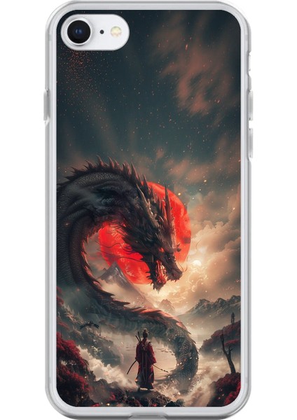 iPhone 6 Plus Uyumlu Şeffaf Kılıf Japon Samuray 3 Tasarımlı