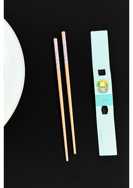 Desenli Figürlü Metal Chopstick Turuncu