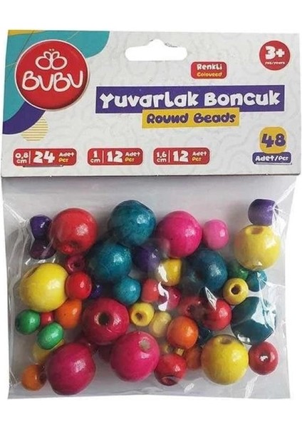 Bubu Yuvarlak Renkli Boncuk Karışık HS0035