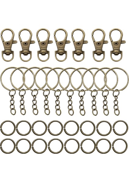 70 Adet / Takım Döner Geçmeli Kanca ve Zincir Atlama Halkaları ile Anahtar Halkaları Dıy Anahtarlık Ipi Takı Yapımı Malzemeleri Renk: Kc Altın / Boyut: 14 x 32MM (Yurt Dışından)