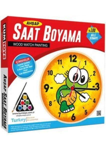 Kum Toys Ahşap Saat Boyama Seti