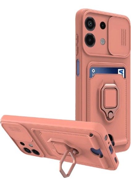 Xiaomi Redmi Note 13 4g Kılıf Zuma Kamera Sürgülü Kartvizitli Ipli Silikon Kılıf