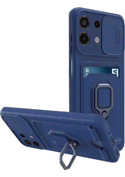 Xiaomi Redmi Note 13 4g Kılıf Zuma Kamera Sürgülü Kartvizitli Ipli Silikon Kılıf