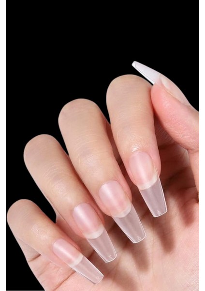 100 Adet XSMALL Beden KÜT Takma Tırnak ORTA Uzunlukta Tabut Şekil Yapıştırıcı Hediyeli