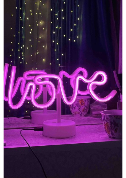 El Yazısı Şeklinde Neon LED Love Yazılı Sevgiliye Özel Hediyelik Masaüstü Standlı Neon Dekoratif LED fiyatları