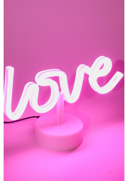 El Yazısı Şeklinde Neon LED Love Yazılı Sevgiliye Özel Hediyelik Masaüstü Standlı Neon Dekoratif LED indirimleri