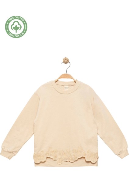 Kız Çocuk %100 Pamuk Nakışlı Sweat - Çocuk Giyim