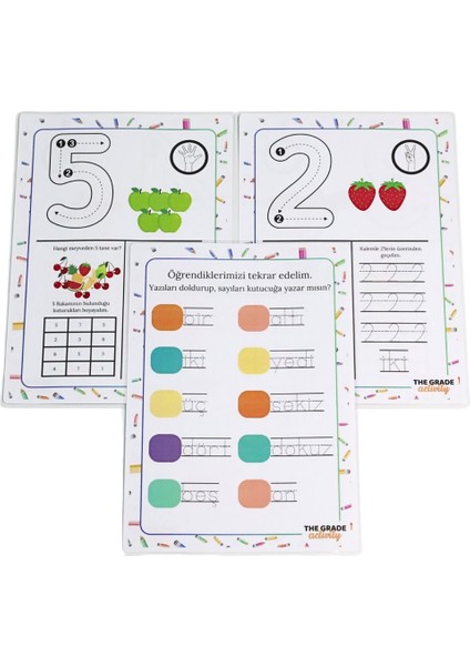 2-6 Yaş Yaz-Sil.sayıları Öğrenme Seti.eğitici Set.eğitici Sayı Kartları.(12 Sayfa A4 Boyut) fırsatları
