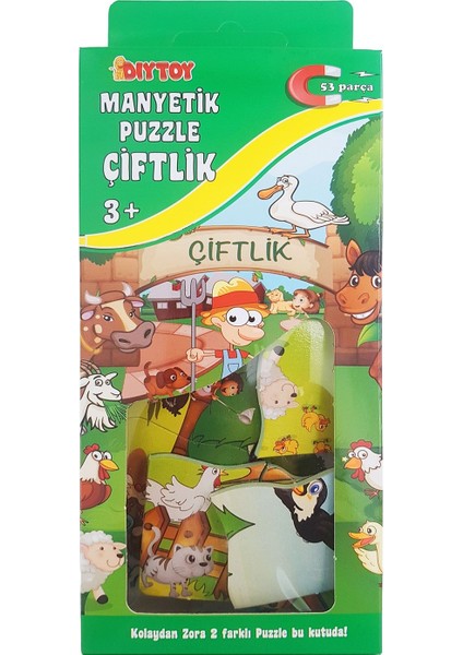Manyetik Çiftlik Puzzle Buzdolabı Magnet Eğitici Oyuncak Seti