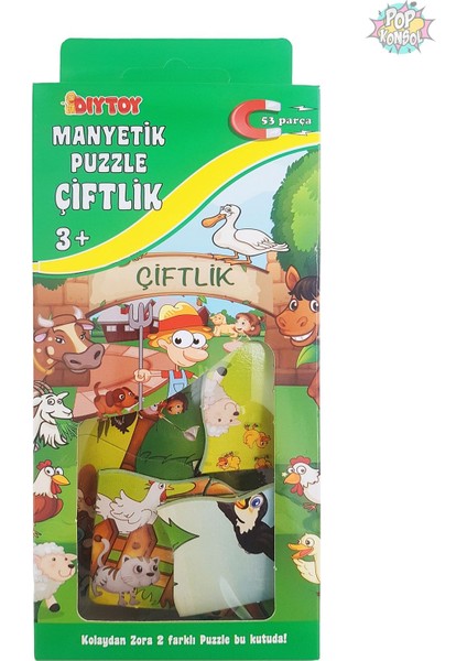 Manyetik Çiftlik Puzzle Buzdolabı Magnet Eğitici Oyuncak Seti modelleri