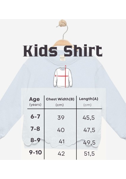 Kız Çocuk %100 Pamuk Nakışlı Sweat - Çocuk Giyim