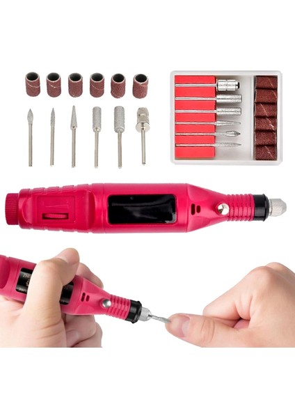 Elektrikli Manikür Pedikür Törpüsü Değiştirilebilir Başlıklı Profesyonel Tırnak Bakım Süsleme Aleti fırsatları