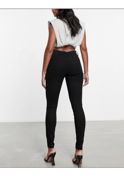Siyah Skinny Likralı Yüksek Bel Ekstra Esnek Kot Pantolon Dar Paça Jean fiyatları