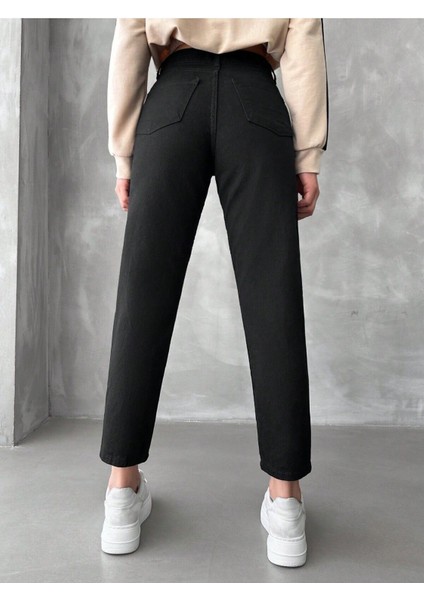 Andrea Siyah Mom Jeans Boyfirend Kot Pantolon modelleri