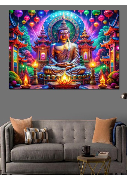 Mumlar ve Buda Heykeli Dekoratif Kanvas - Mdf Ahşap Tablo modelleri
