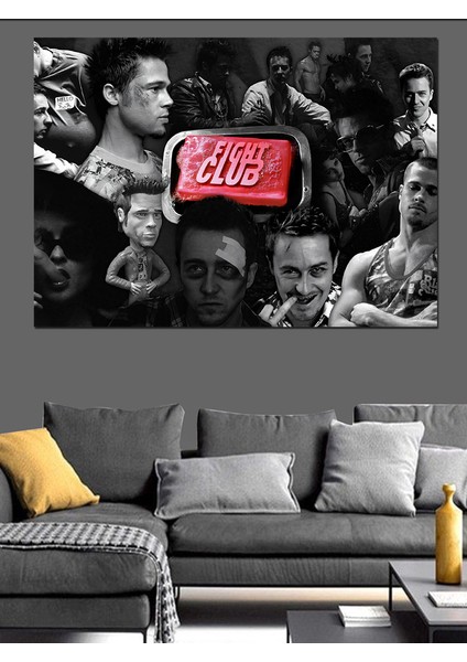Fight Club Dekoratif Kanvas - Mdf Ahşap Tablo fırsatları
