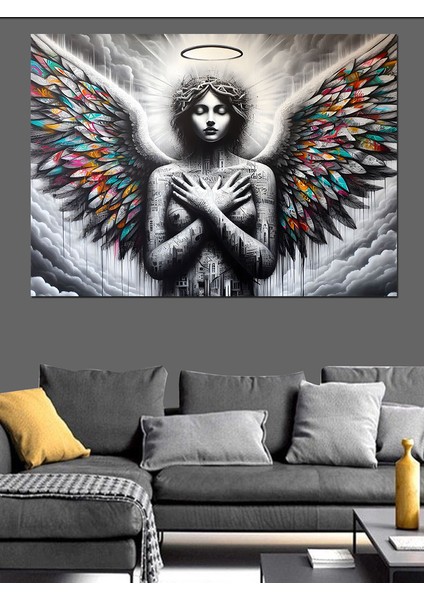 Nü Melek Dekoratif Kanvas - Mdf Ahşap Tablo fırsatları