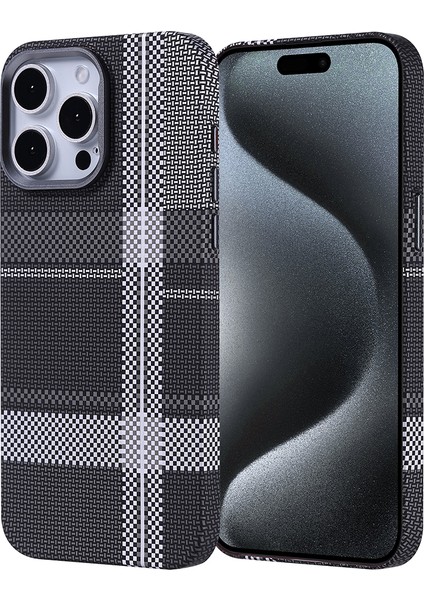 Apple iPhone 15 Pro Max Kılıf Magsafe Şarj Özellikli Karbon Fiber Görünümlü Zore Nekst Kapak