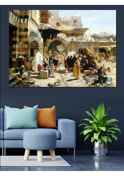 Osmanlıda Pazar Dekoratif Kanvas - Mdf Ahşap Tablo modelleri