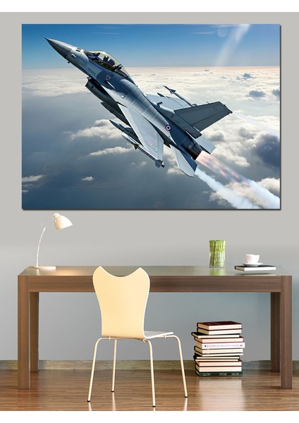 Gökyüzünde Jet Uçağı Dekoratif Kanvas - Mdf Ahşap Tablo modelleri
