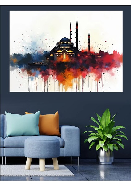 Istanbul Camii Dekoratif Kanvas - Mdf Ahşap Tablo