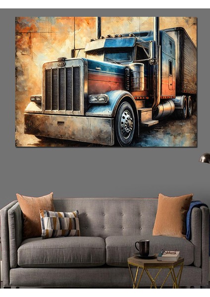 Eski Model Tır Dekoratif Kanvas - Mdf Ahşap Tablo