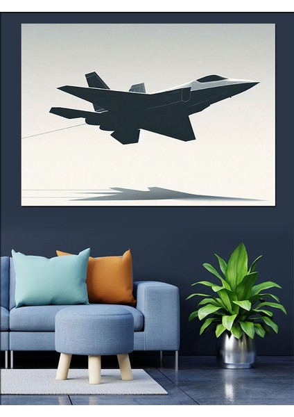 Gölge Jet Uçağı Dekoratif Kanvas - Mdf Ahşap Tablo fiyatları
