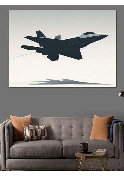 Gölge Jet Uçağı Dekoratif Kanvas - Mdf Ahşap Tablo modelleri