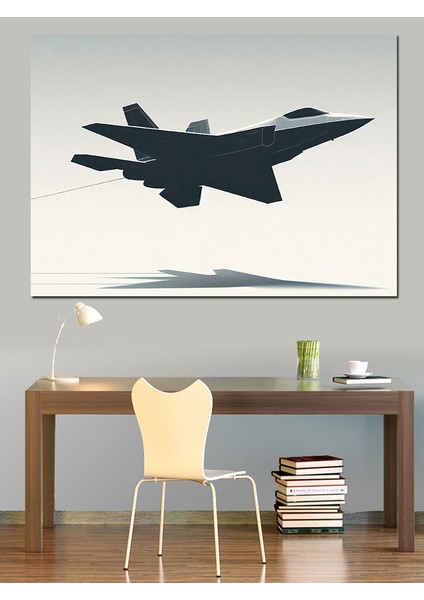 Gölge Jet Uçağı Dekoratif Kanvas - Mdf Ahşap Tablo fırsatları