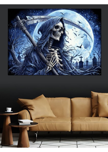 Ölüm Meleği Ay Işığında Dekoratif Kanvas - Mdf Ahşap Tablo