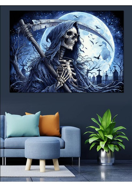 Ölüm Meleği Ay Işığında Dekoratif Kanvas - Mdf Ahşap Tablo fiyatları