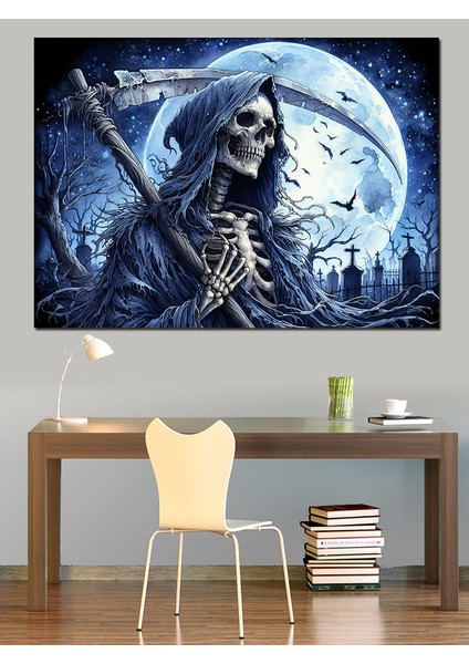 Ölüm Meleği Ay Işığında Dekoratif Kanvas - Mdf Ahşap Tablo fırsatları