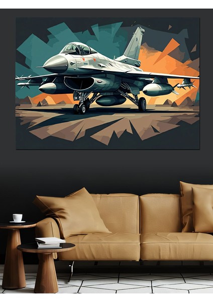 Jet Uçağı Dekoratif Kanvas - Mdf Ahşap Tablo