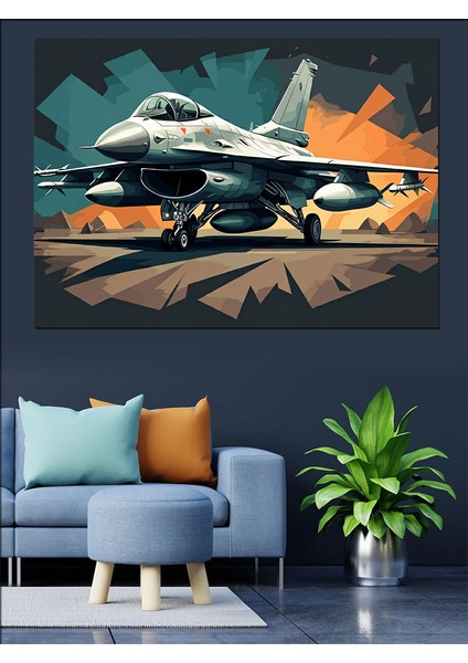 Jet Uçağı Dekoratif Kanvas - Mdf Ahşap Tablo fiyatları