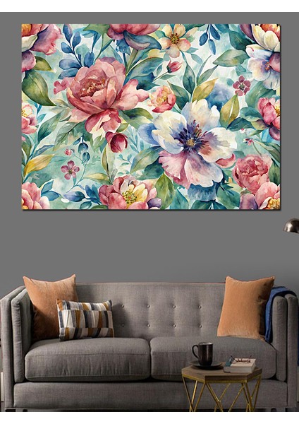 Renkli Çiçekler Dekoratif Kanvas - Mdf Ahşap Tablo modelleri