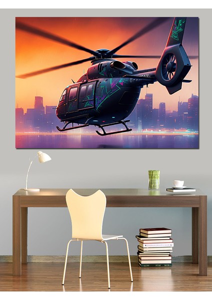 Askeri Helikopter Uçuşu Dekoratif Kanvas - Mdf Ahşap Tablo fiyatları