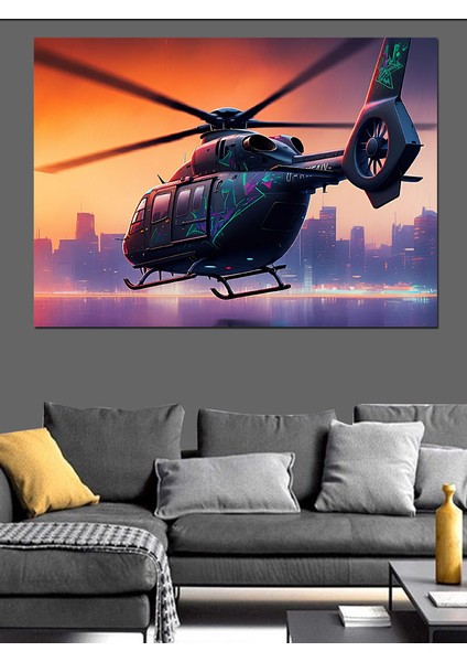 Askeri Helikopter Uçuşu Dekoratif Kanvas - Mdf Ahşap Tablo modelleri