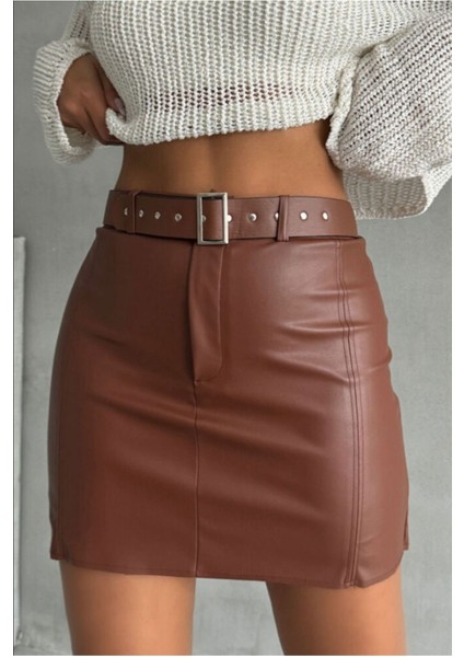 Kadın Deri Mini Etek Kemer Tokalı fiyatları