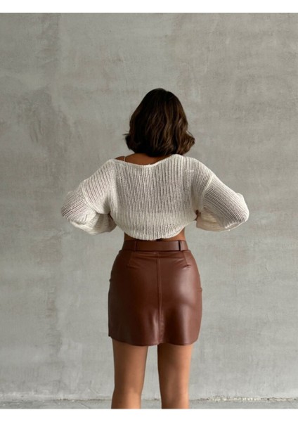 Kadın Deri Mini Etek Kemer Tokalı fırsatları