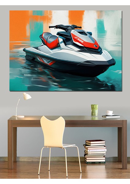 Jet Ski Tasarımı Dekoratif Kanvas - Mdf Ahşap Tablo