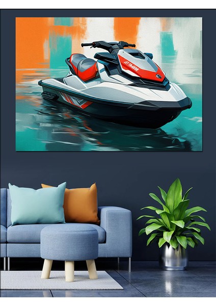 Jet Ski Tasarımı Dekoratif Kanvas - Mdf Ahşap Tablo fırsatları