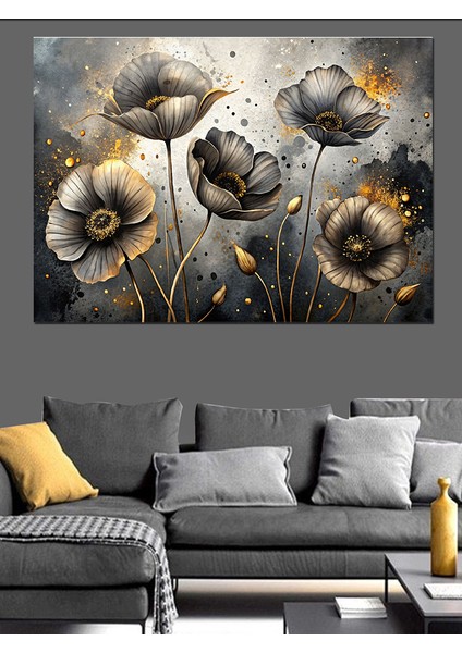 Beyaz Gelincik Çiçekleri Dekoratif Kanvas - Mdf Ahşap Tablo fiyatları